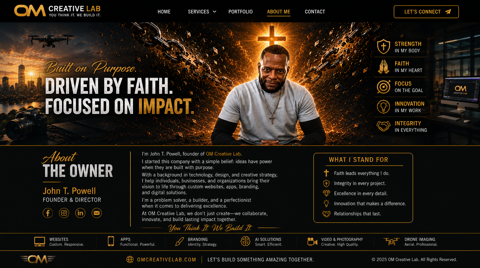 About John T. Powell, founder and director of OM Creative Lab